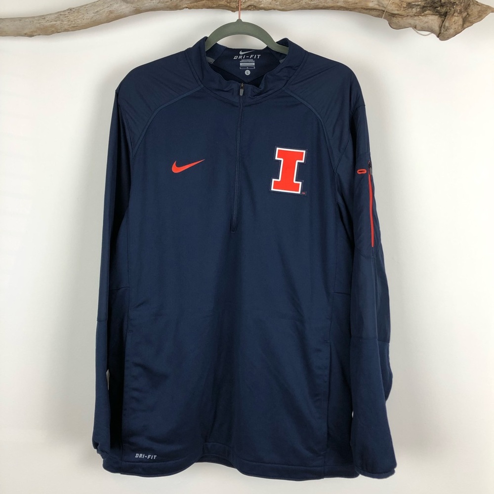 Nike Dri-Fit U of Illinois Quarter Zip Jacket. L.